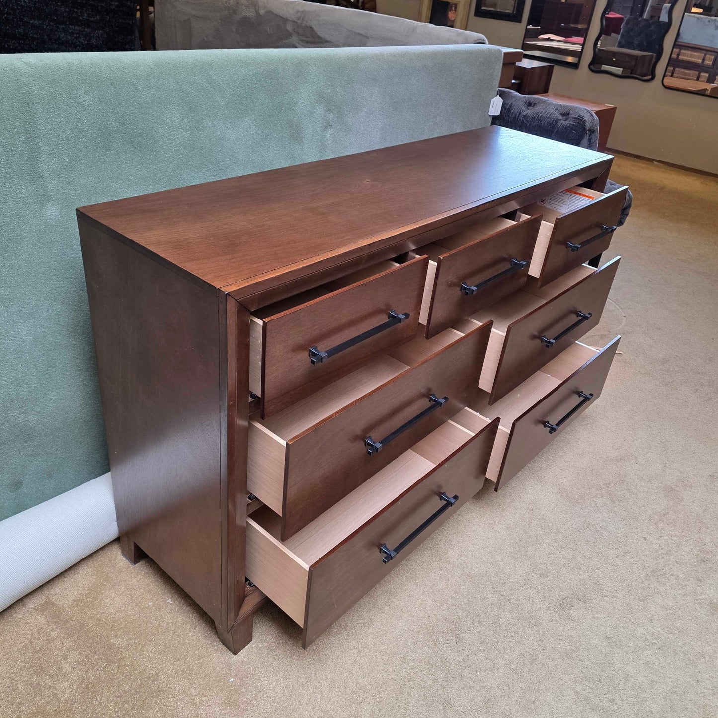 Bevel Framed Walnut Dresser C LOWBOYS