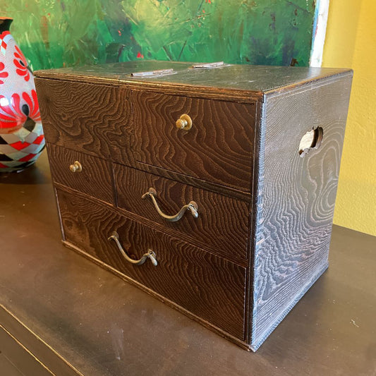 Antique Japanese 4 Drawer Desk Tansu