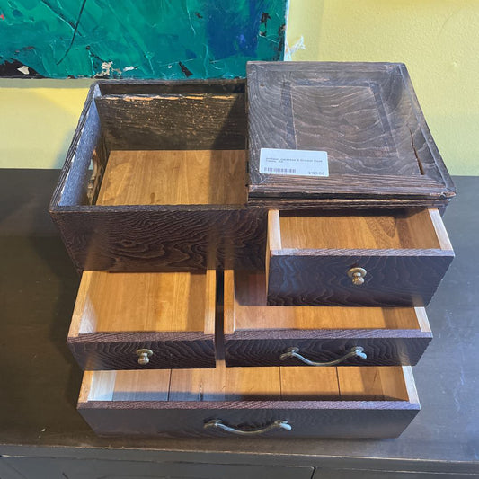 Antique Japanese 4 Drawer Desk Tansu