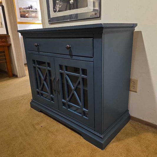 Teal 2 Door 1 Drawer Cabinet