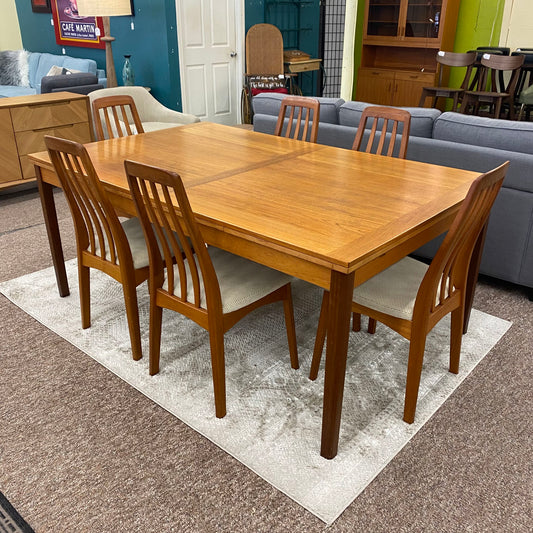 Vintage Danish Teak Draw Leaf Dining Set