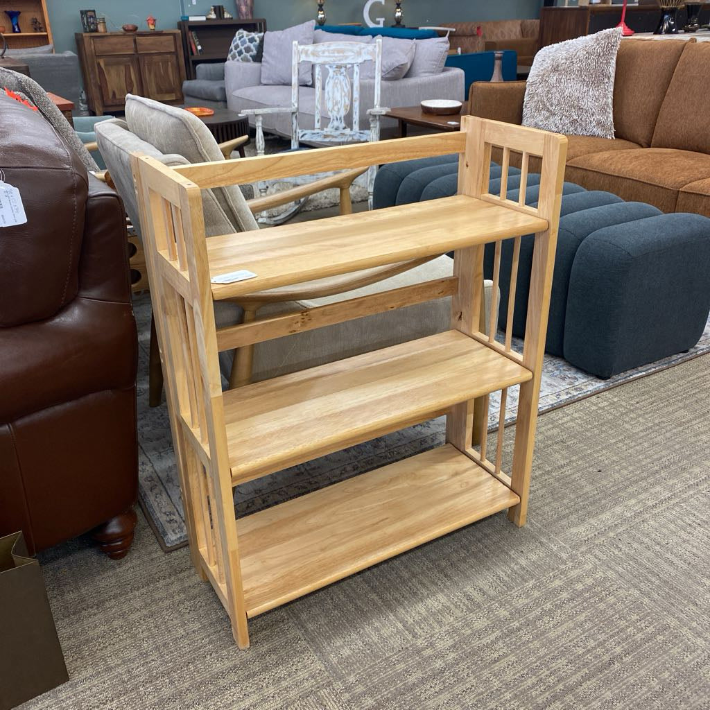 Wide Blonde Folding Bookcase