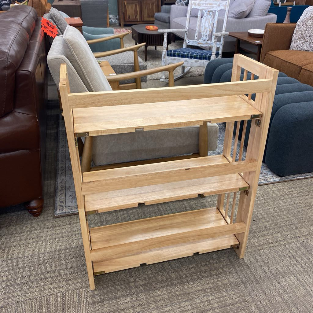 Wide Blonde Folding Bookcase