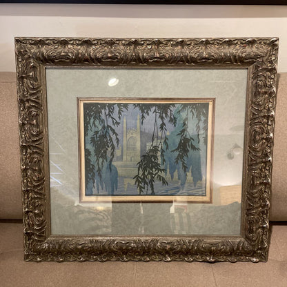 Wilfred R Wood ORIGINAL/SIGNED Watercolor in Silver Toned Frame