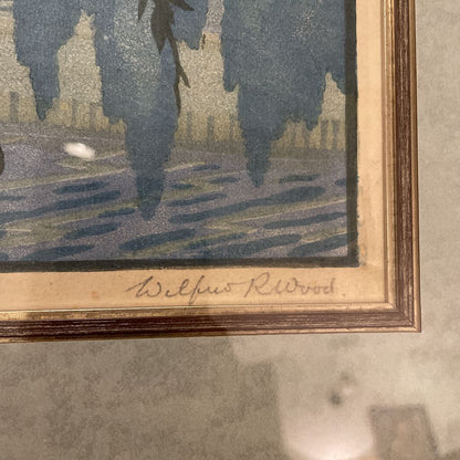 Wilfred R Wood ORIGINAL/SIGNED Watercolor in Silver Toned Frame