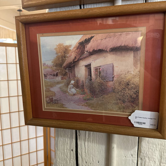 Oak Frame Country Cottage Print ART