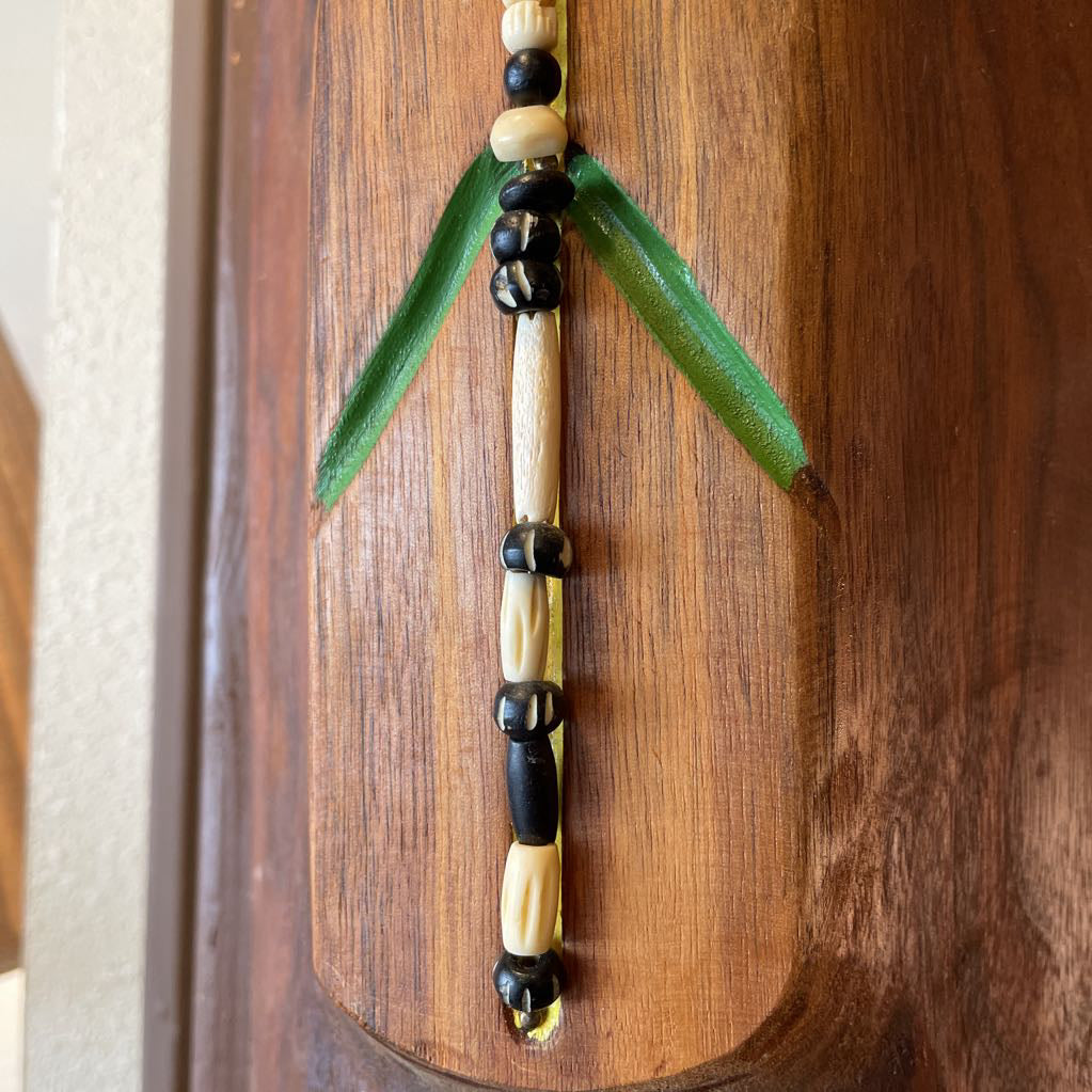 Heavy Carved Wood Tiki Mask with Beaded Detail UNIQUE FINDS