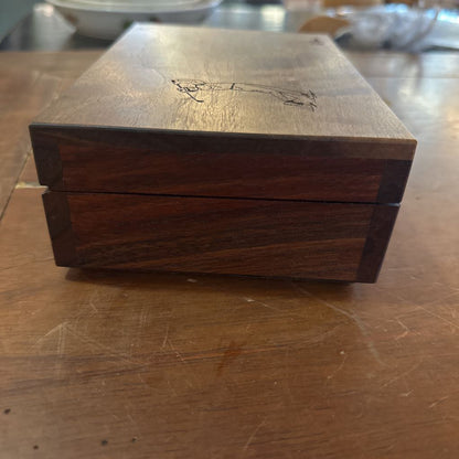 Handmade Wood Box W/ Mammoth Ivory Divot Pick UNIQUE FINDS