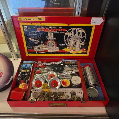 Vintage Erector Set in Red Metal Case