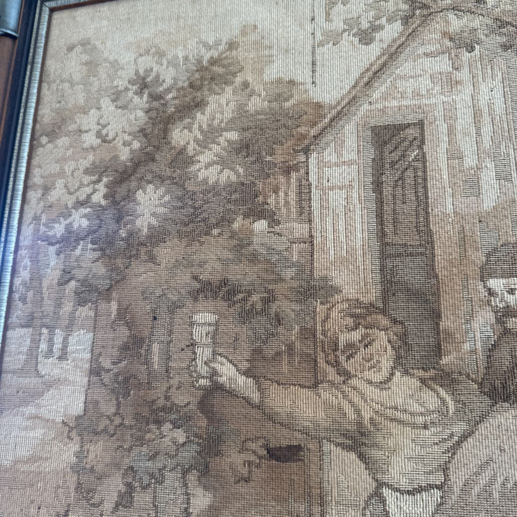 Vintage Woven French Tapestry in Frame