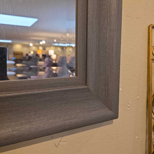 Rectangular Mirror with Grey Wood Frame C MIRRORS