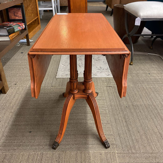 Vintage Clawfoot Fluted Dropleaf Side Table