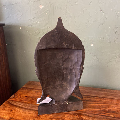 Carved Black & Gold Tibetan Buddha Bust