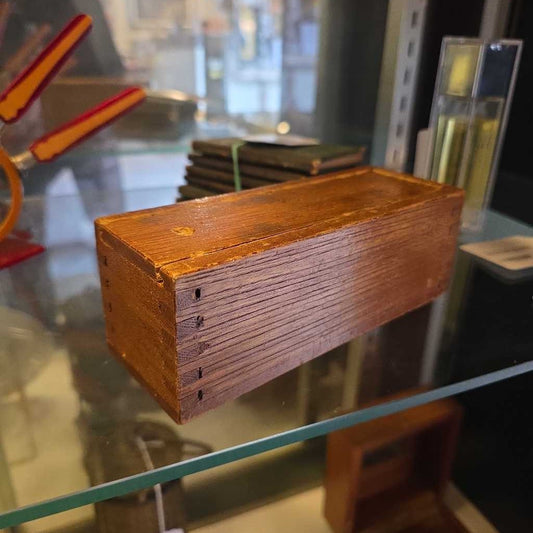 Vintage Red & White Bakelite Domino Set in Wooden Box