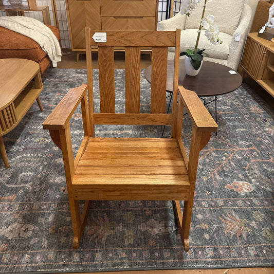 Wooden chair in a room with furniture and decor