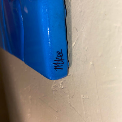 Local Artist Original Wood Cut Out Dark Blue Resin Art insta@madebymokee