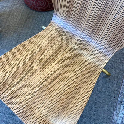 LELAND Stackable Zebra Plywood Side Chairs SET 4 (AS IS)