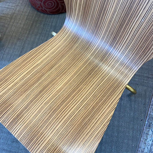 LELAND Stackable Zebra Plywood Side Chairs SET 4 (AS IS)