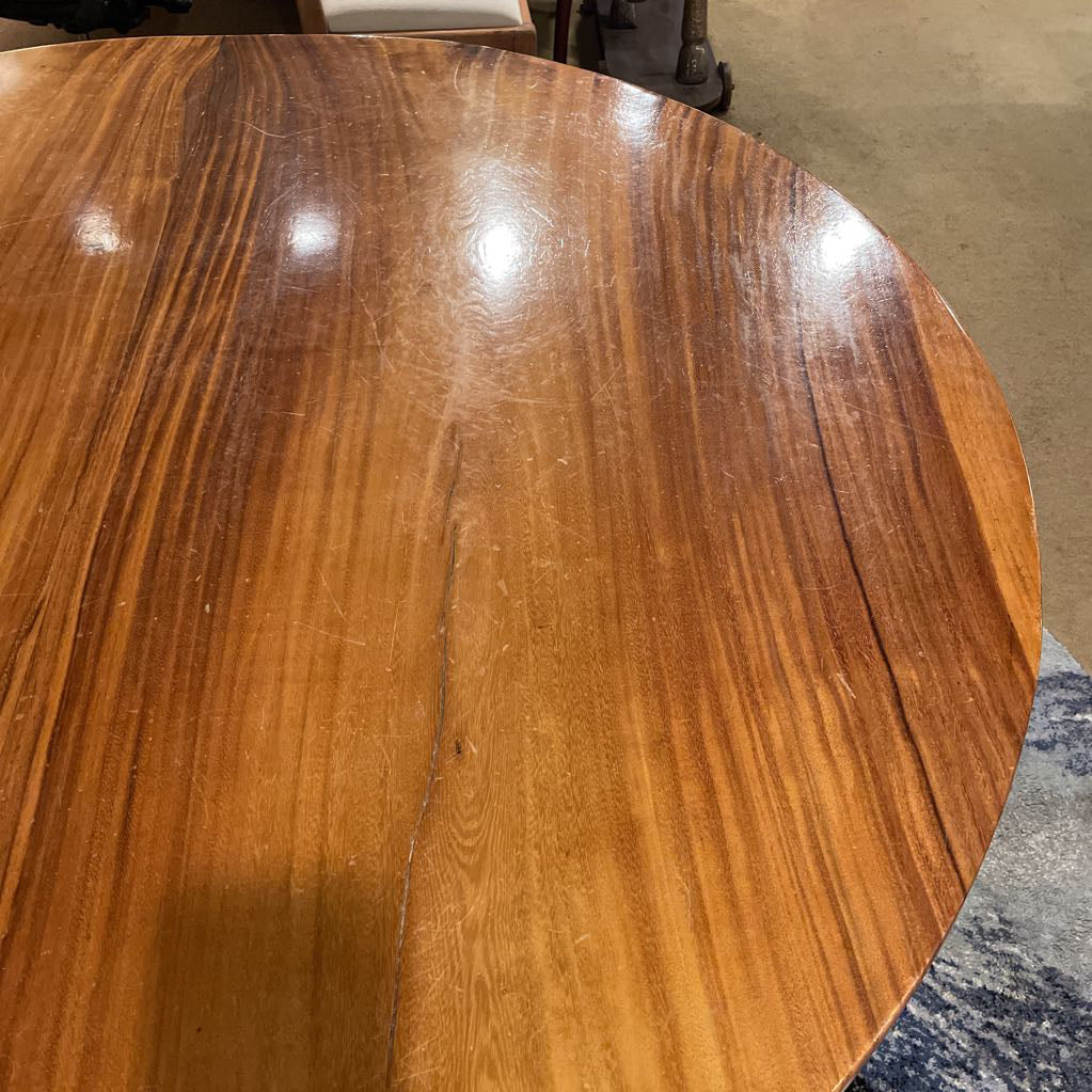 Round Chrome Base Bow Tie Wood Top Dining Table C DINING TABLES