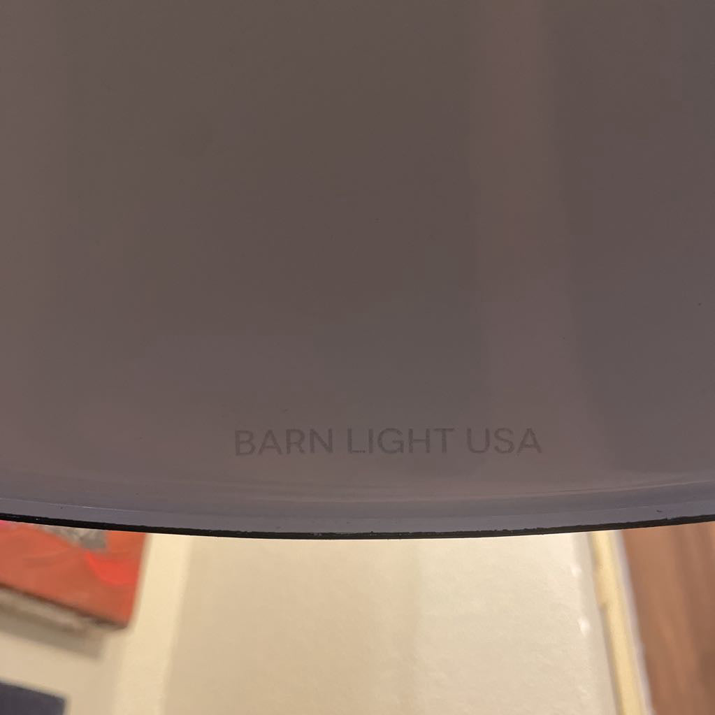 BARN LIGHT CO. White Pendant Lamp LAMPS
