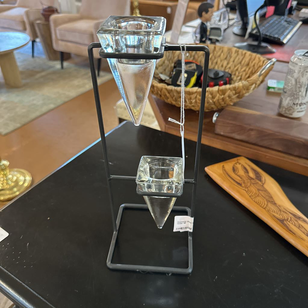 Geometric Glass & Metal Candle Holder SMALLS