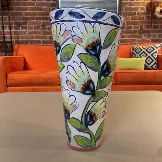 Pat Espey, Local Artist Floral Pottery Vase