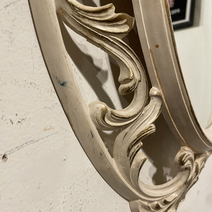 Vintage Syroco Oval White Frame Mirror C MIRRORS