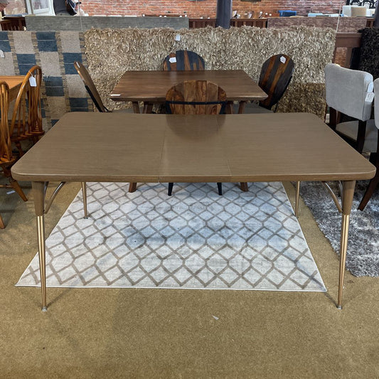 Watertown Slide Expanding Metal Veneer Table with Brass Legs C DINING TABLES