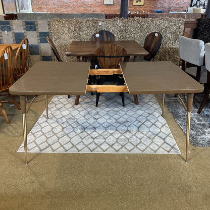 Watertown Slide Expanding Metal Veneer Table with Brass Legs C DINING TABLES