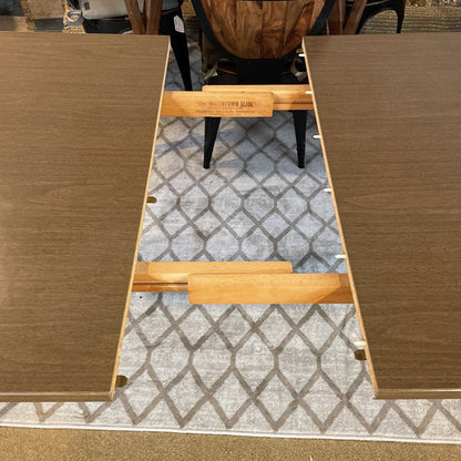 Watertown Slide Expanding Metal Veneer Table with Brass Legs C DINING TABLES
