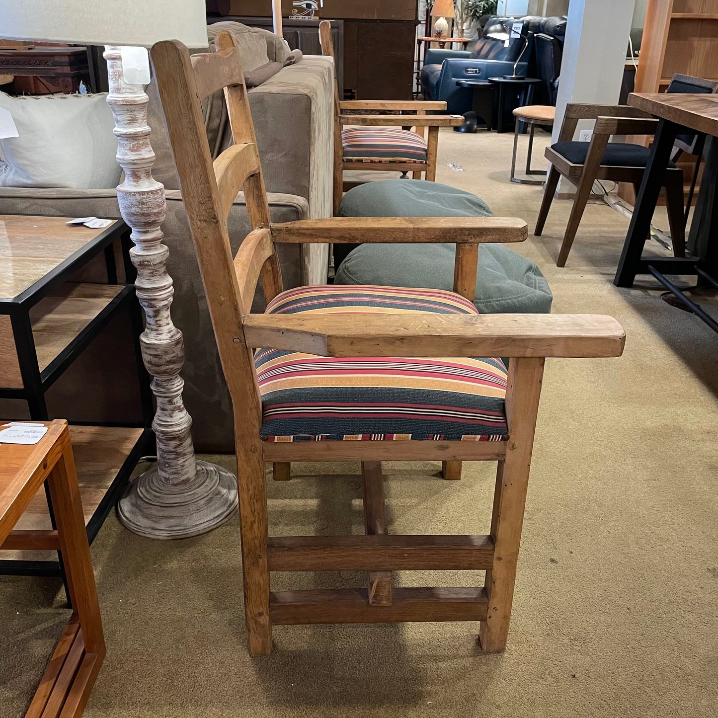 Southwest "Luke" Style Red, Gold, and Green Upholstery Dining Chair