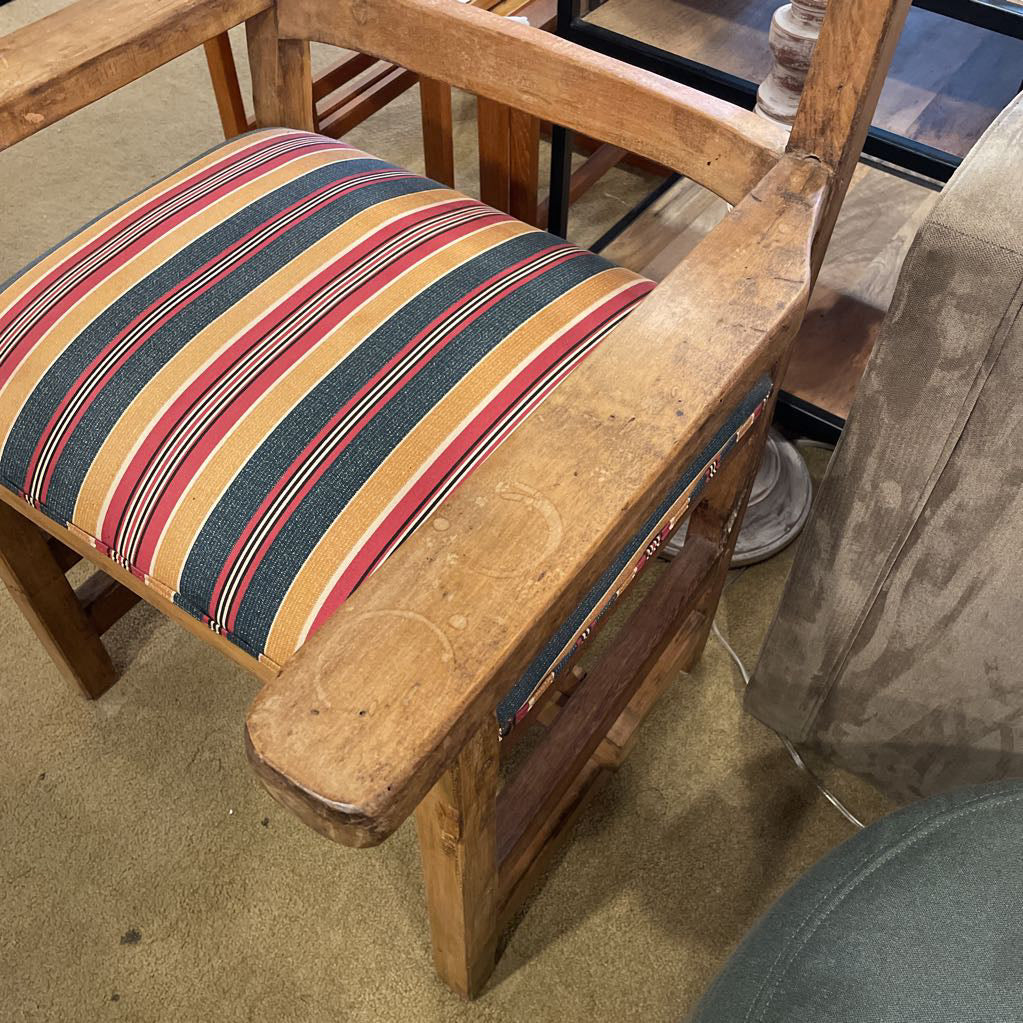 Southwest "Luke" Style Red, Gold, and Green Upholstery Dining Chair