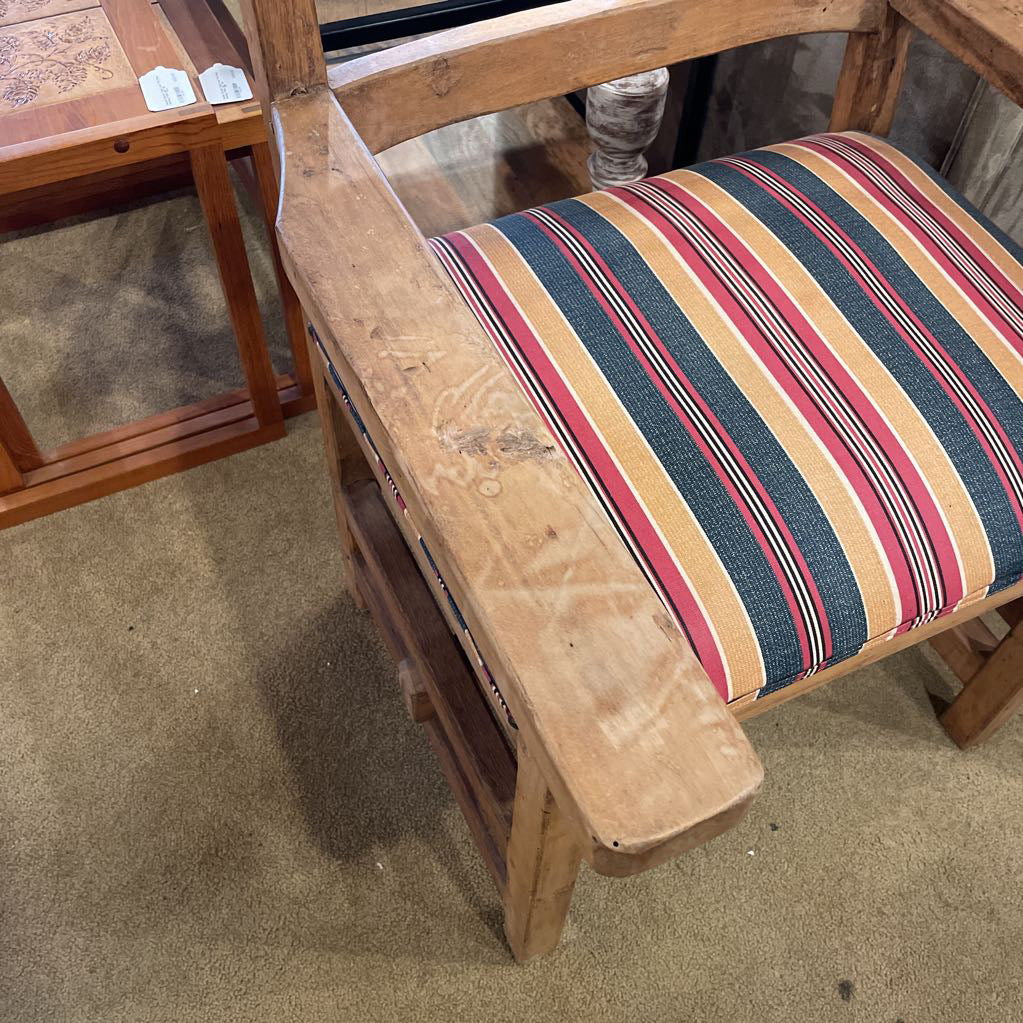 Southwest "Luke" Style Red, Gold, and Green Upholstery Dining Chair