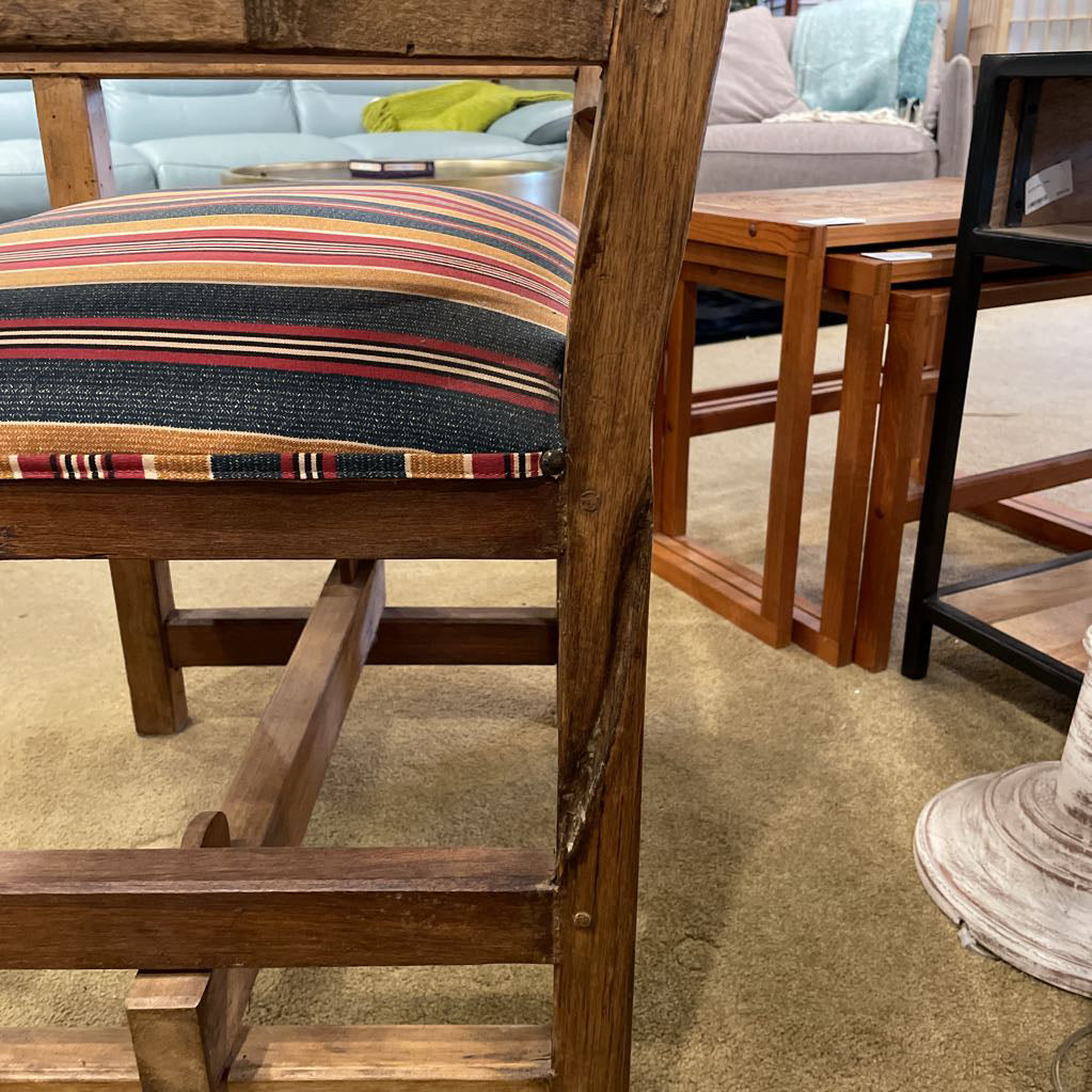 Southwest "Luke" Style Red, Gold, and Green Upholstery Dining Chair