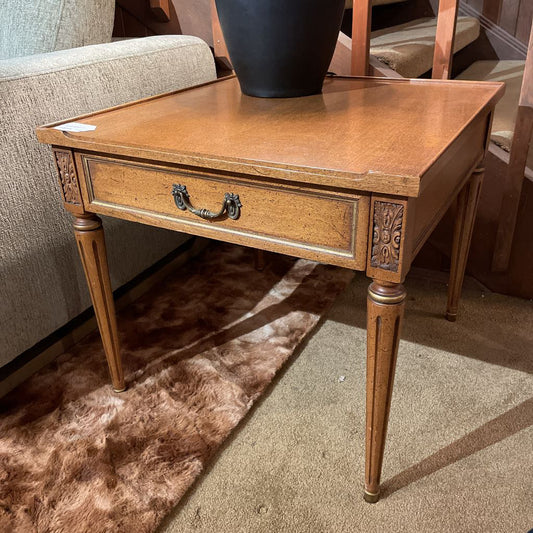 Wood Oversized Square One Drawer End Table C SIDE TABLES