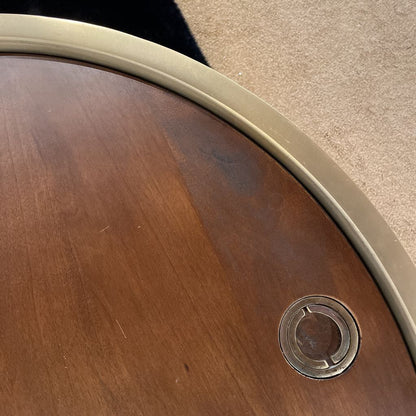 Brass Drum Coffee Table w/ Wood Top Storage C COFFEE TABLES