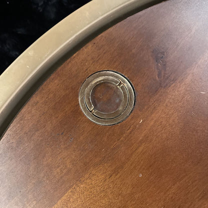 Brass Drum Coffee Table w/ Wood Top Storage C COFFEE TABLES