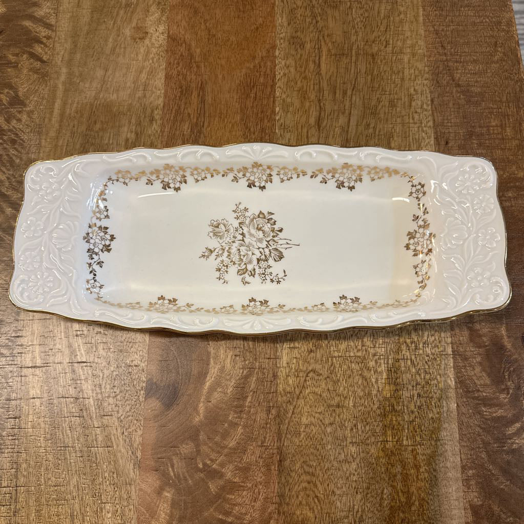 Ornate Gold and White Tray SMALLS