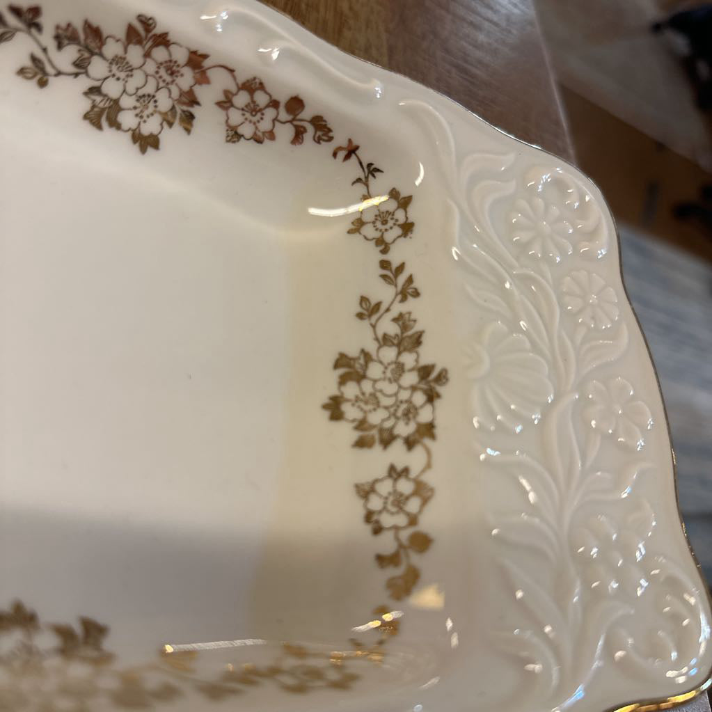 Ornate Gold and White Tray SMALLS