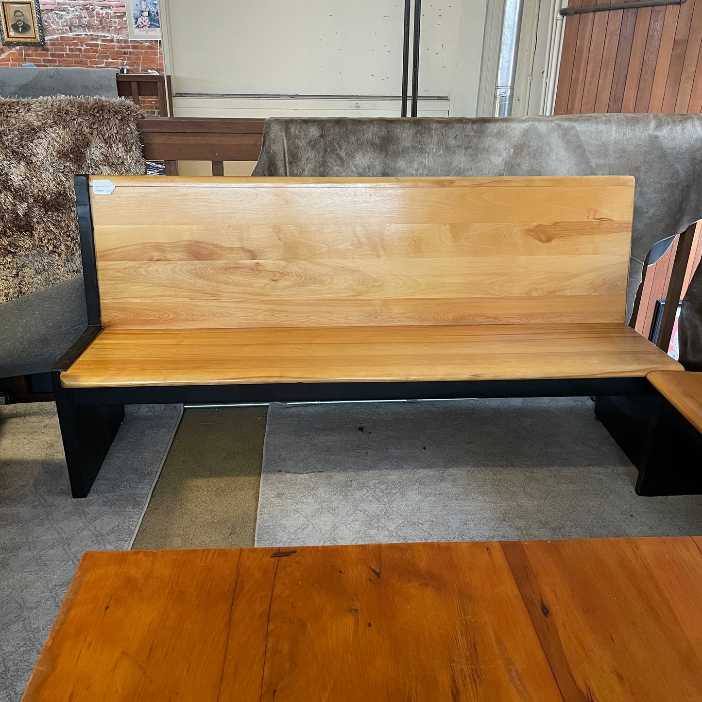 Restored Pew/Bench with Desk Frame C ACCENT BENCHES