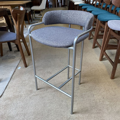 West Elm Grey Upholstered Metal Frame COUNTER Stool C STOOLS