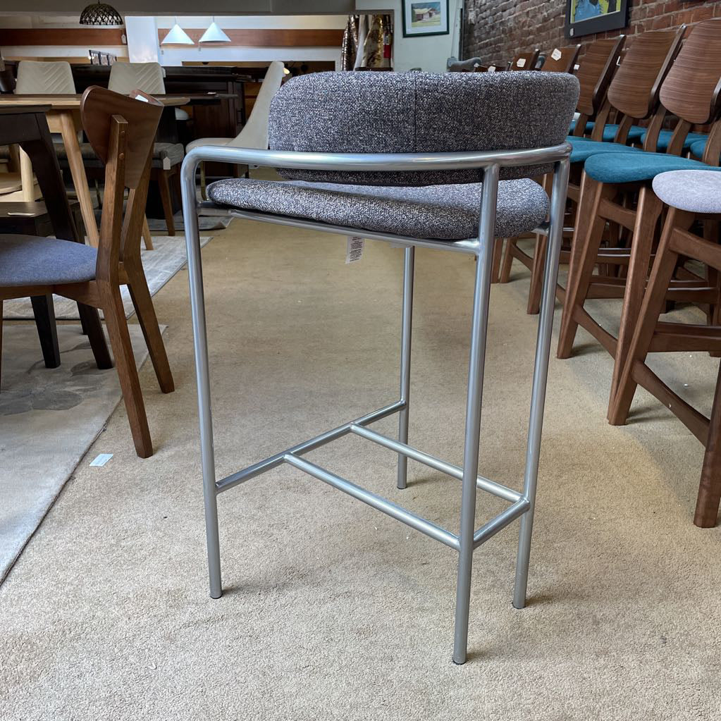 West Elm Grey Upholstered Metal Frame COUNTER Stool C STOOLS