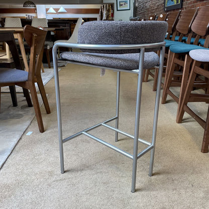 West Elm Grey Upholstered Metal Frame COUNTER Stool C STOOLS