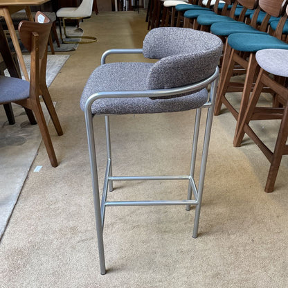 West Elm Grey Upholstered Metal Frame COUNTER Stool C STOOLS
