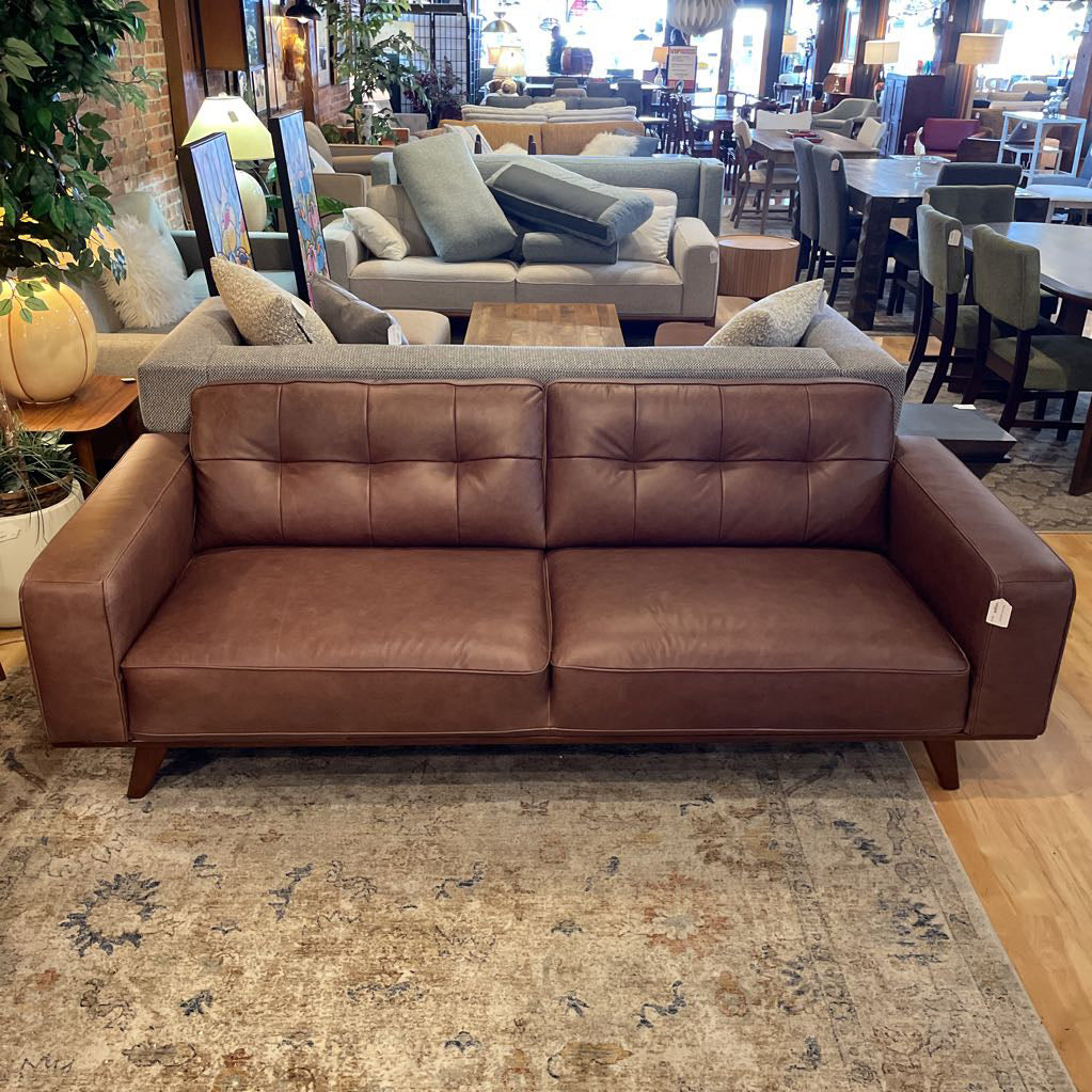Odense Coffee Leather Sofa