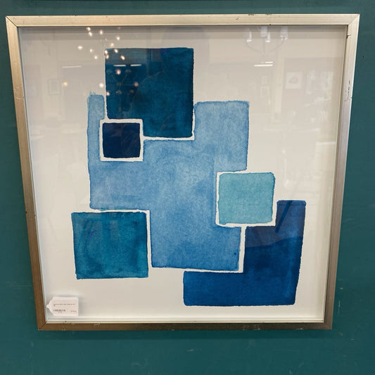 Abstract Many Blue Squares Art