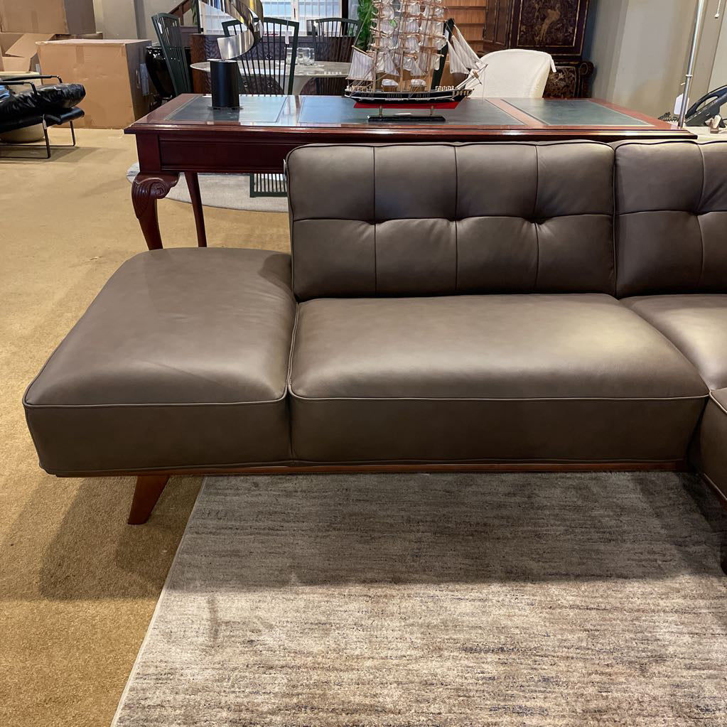 Odense Chocolate Leather LAF Sectional U SECTIONALS LAF
