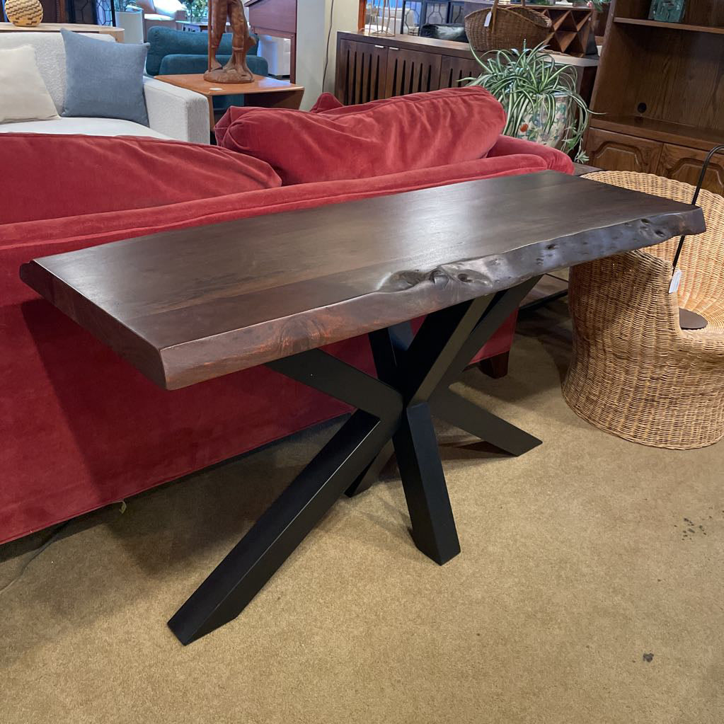 Eberhard Wood and Steel Console Table C CONSOLE TABLES