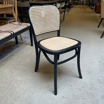 Black Frame w/ Light Rattan Seats & Back Dining Chairs C DINING CHAIRS