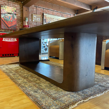 RH Oslo Brown Oak Dining Table w Open Base C DINING TABLES